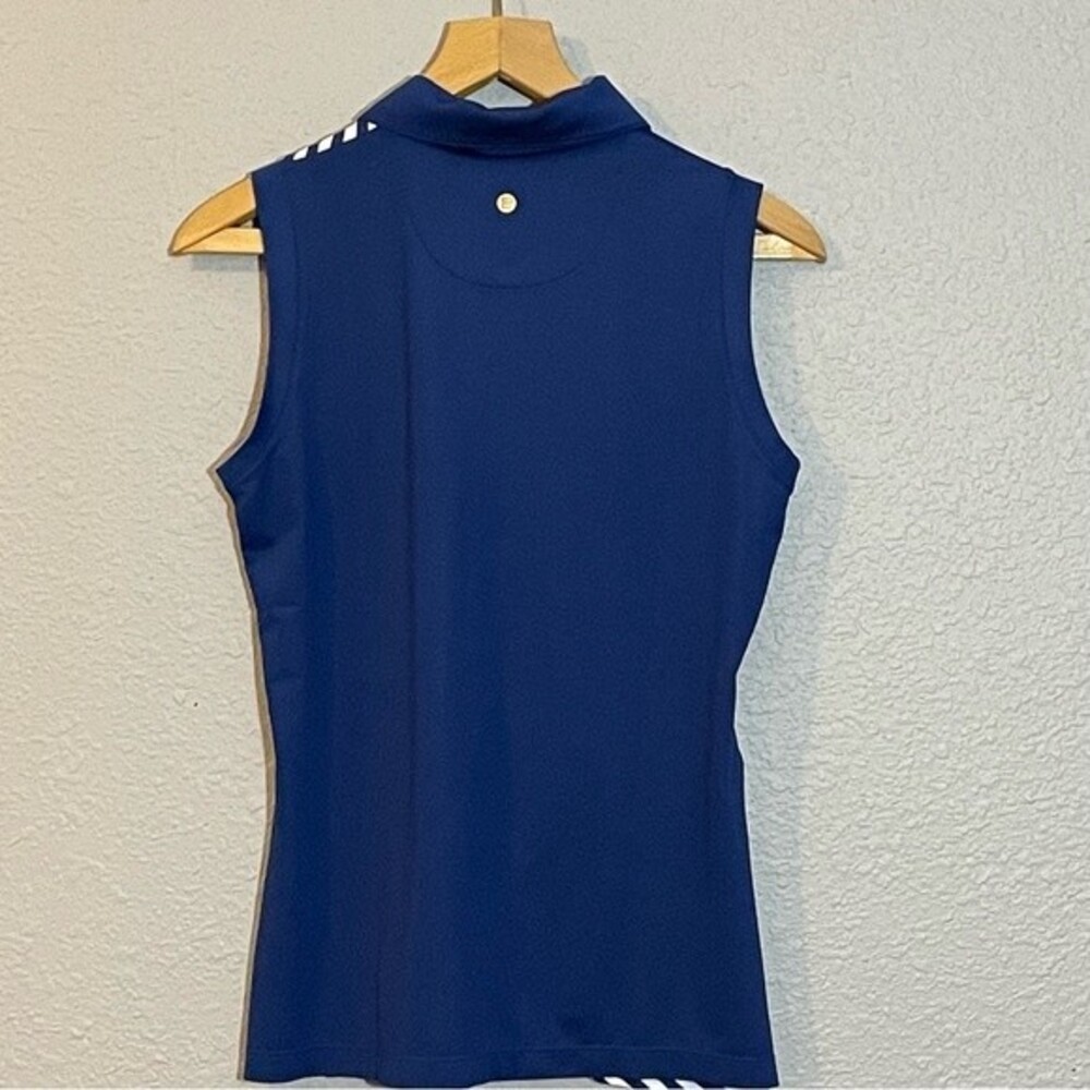 Women’s EP sleeveless striped block Polo. Women’s size medium - Picture 6 of 10